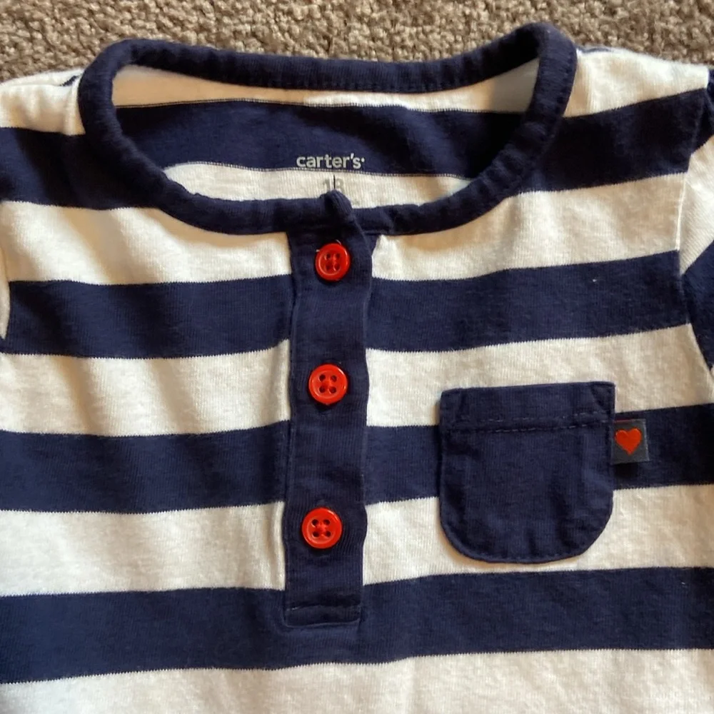2 Carter’s Girls Short Sleeve Summer Outfits  Size 18 Months Polka Dot Stripes